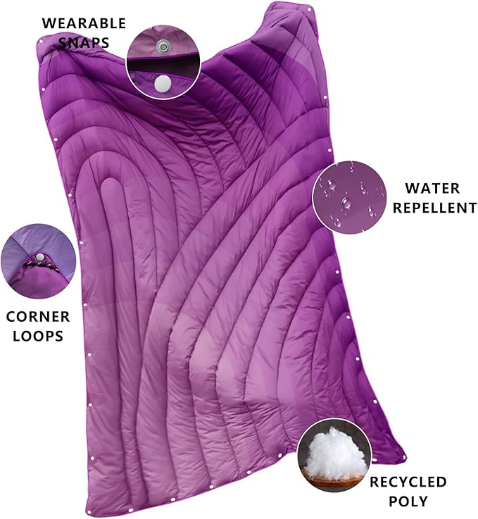 Camping Blanket,Packable Down Alternative Puffy Printed Camping Blanket Lightweight Outdoor Blanket for Camping,Traveling, Stadium, Hiking, Picnics