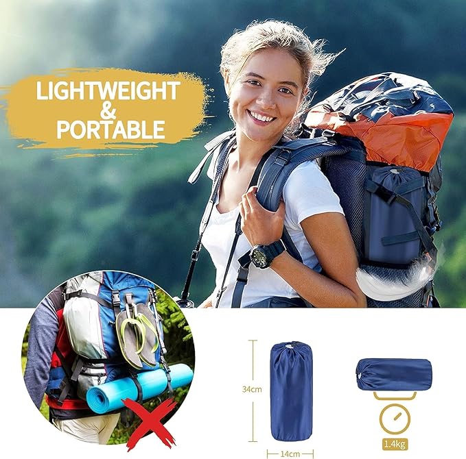 EULANT Double Sleeping Pad for Camping, Self Inflating, 2 Person with Pillow Built-in, Foot Pump, Durable, Portable, 79x2.8x48 in