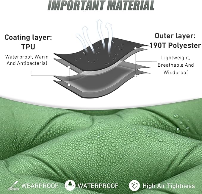 Oversized Camping Sleeping Pad,4.2" Thick Ultralight Camping Sleeping Mats for Adults,Camping Mattress with Pillow & Built-in Pump for Tent,Backpacking,Travel