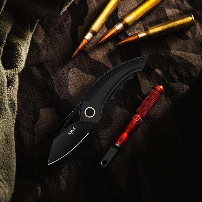 Folding Pocket Knife For Men Women- Stainless Steel, Durability,Compact, Amazingly Convenient Aluminum Handle For Everyday Carry(Black)