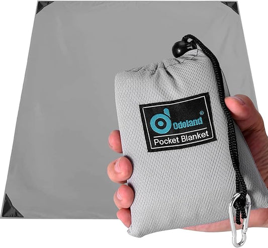 Odoland Beach Blanket Picnic Blanket, SandProof Waterproof Outdoor Pocket Blanket with Portable Bag, Foldable Lightweight Sand Free Quick Drying Beach Mat for Hiking Camping Picnics Travel Concert