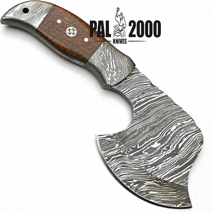 PAL 2000 KNIVES Custom Handmade Viking Hatchet Axe Damascus Steel Bearded Axe - Camping Axe - Battle Axes - Tomahawk Axe Battle Axe with Sheath - 9163