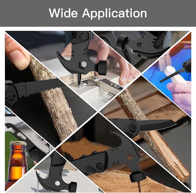 Gifts for Men Unique, WIBENTL Multitool, 15 in 1 Survival Gear, Camping Accessories, 4 Screwdrivers heads with Magnetic, Christmas Gifts for Men, Lock Function, cool gadgets for men WM15H