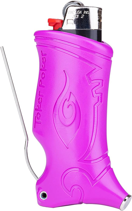 Toker Poker - Bic Lighter Case Multi Tool 2.0 - Magenta, All Inclusive Tool for Camping and Other