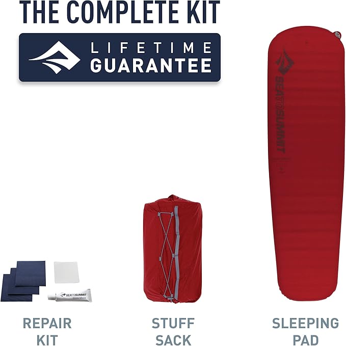 Sea to Summit Comfort Plus Self-Inflating Foam 2-Person Camping Mattress, Crimson Red
