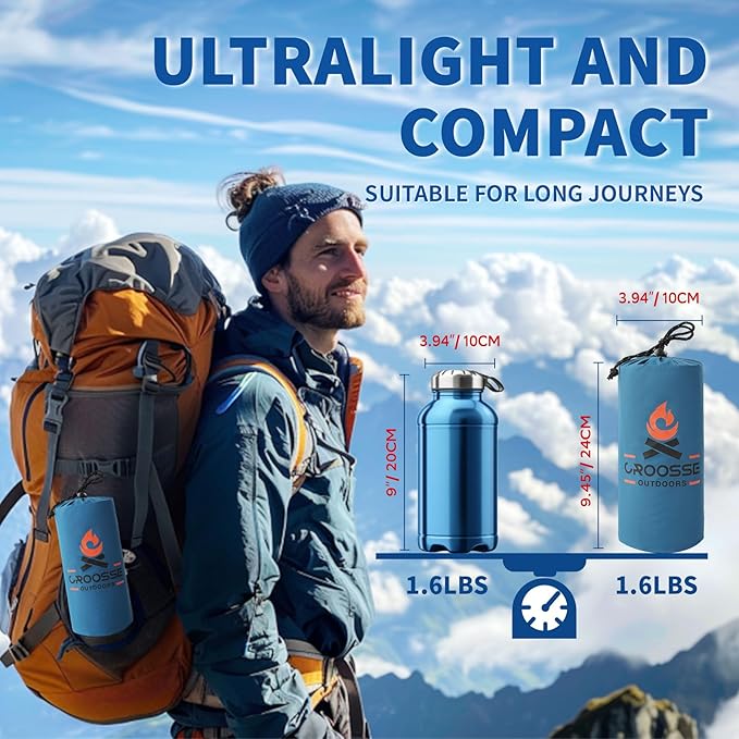 Sleeping Pad for Camping - Inflatable 2 Inch Sleeping Mat for Backpacking, Ultralight Camping Pad for Tents, Compact Camping Air Mattress for Hiking, Car Travel, and Sports