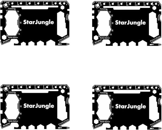 Multi purpose survival Pocket tool - 43 in 1- wallet credit card size Ninja Tactical Multitool Christmas Gifts Stocking Stuffers for Men (4 PACK)