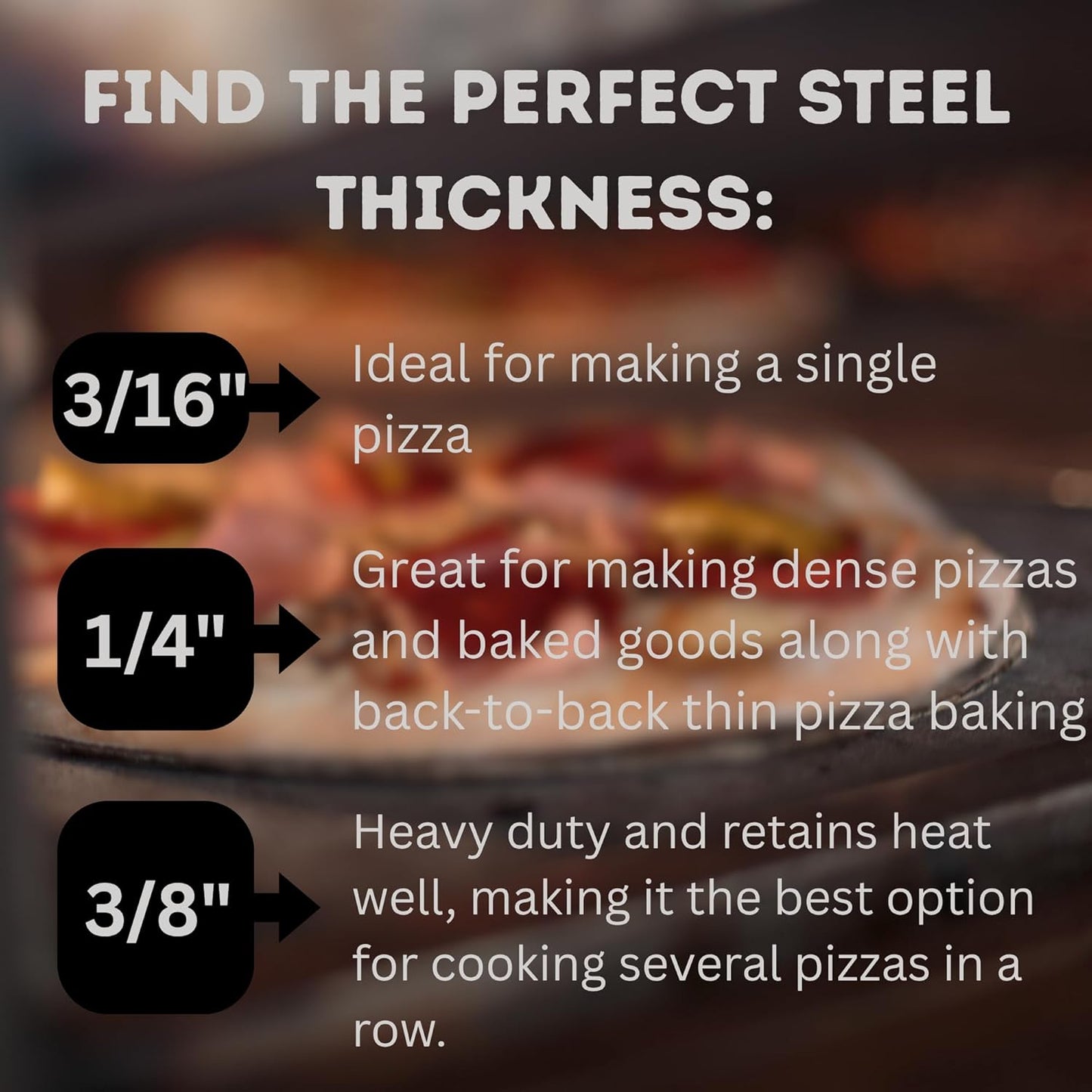 16" by 16" Pizza Steel (3/16" Standard Thickness) - Multipurpose Cooking Steel for Ovens & Grills - Made in the USA