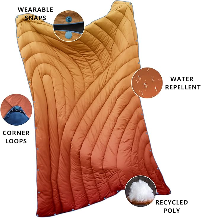Camping Blanket,Packable Down Alternative Puffy Printed Camping Blanket Lightweight Outdoor Blanket for Camping,Traveling, Stadium, Hiking, Picnics