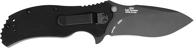 Zero Tolerance 0350 Folding Pocket Knife; 3.25” S30V Stainless Steel Blade with Black Tungsten DLC Finish; Textured G-10 Handle Scales, SpeedSafe Assisted Opening, Liner Lock, Quad-Mount Clip; 6.2 OZ.
