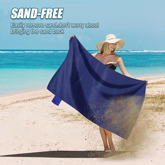 Odoland Beach Blanket Picnic Blanket, SandProof Waterproof Outdoor Pocket Blanket with Portable Bag, Foldable Lightweight Sand Free Quick Drying Beach Mat for Hiking Camping Picnics Travel Concert