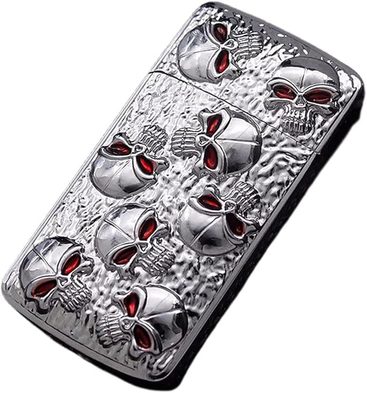 Cool Metal Skull Butane Torch Lighters Refillable Novelty Lighter for Fireplace Candle Camping BBQ (Without Gas) (11)
