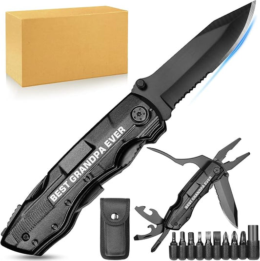 Grandpa Gifts - Grandpa Fathers Day Gift, BEST GRANDPA EVER Multitool Knife - Birthday Gifts for Grandpa, Best Grandpa Gifts - Grandparents Gifts, Grandpa Gifts from Grandchildren