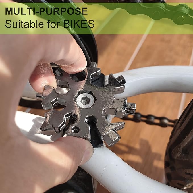 Snowflake Multitool 2PCS 18 in 1 Stainless Steel Snowflake Multi Tool, Stocking Stuffers for Men, Cool Gadgets for Outdoor Travel Camping Daily