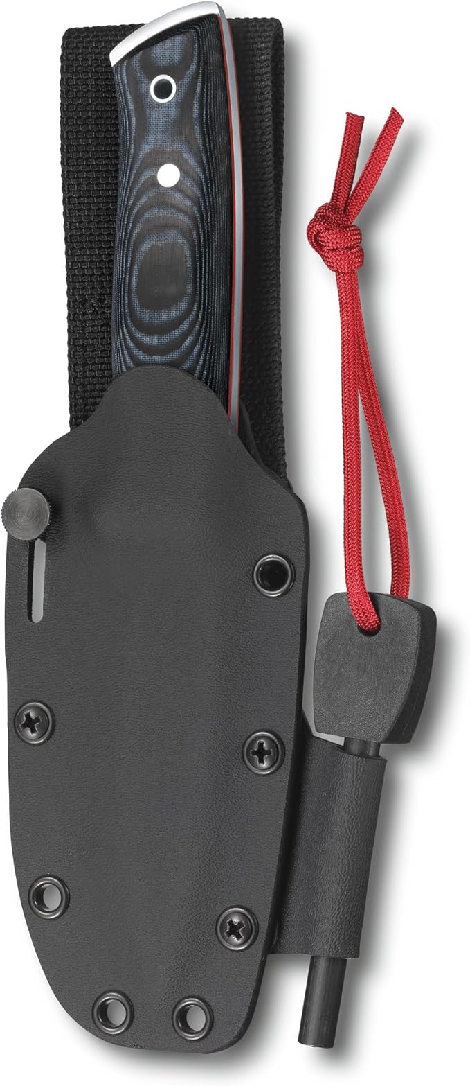 Victorinox 4.2261 Outdoor Master Mic Large with Pouch Full Tang Knife with Slightly Sharp Back to Ignite The Fire Starter in Blue/Black 8.7 inches