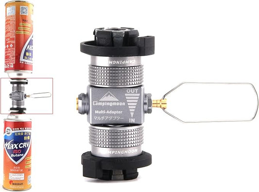 Campingmoon Gas Canister Refill Adapter, Portable Outdoor Gas Saver Lindal Valve Canister Shifter, Camping Canister Vent Valve, Z15