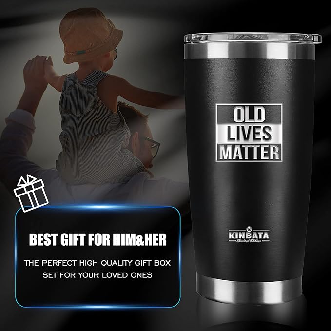 Birthday Gifts for Men-Fathers Day Best Gifts for Dad Retirement Gifts for Men Old Lives Still Matter Gifts for Grandpa、Uncle、Him Unique Presents Ideas Tumbler Multitool