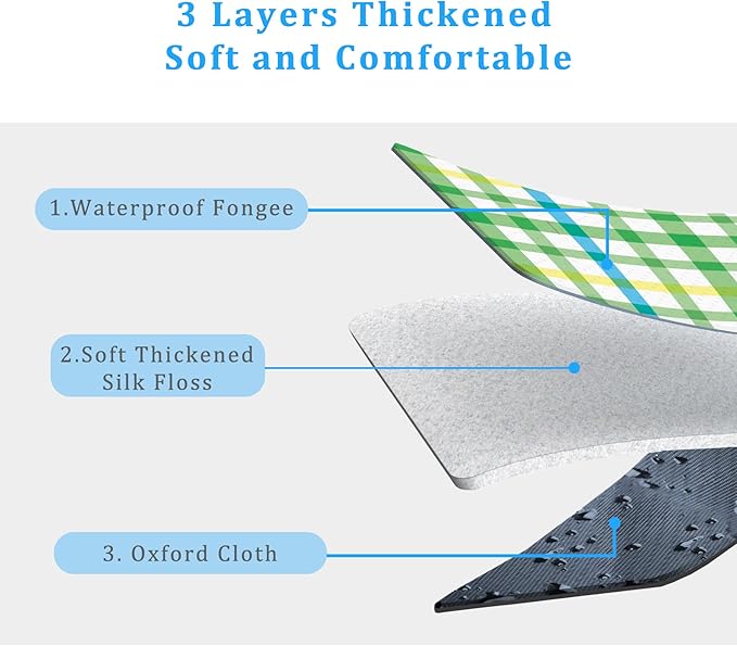 Portable Waterproof Picnic Blanket,Picnic Blankets Extra Large Outdoor 80"x80", Machine Washable, Extra Large Picnic Mat for Grass Concert, Park, Lawn,Travel,Green Gingham