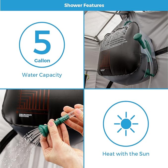 CORE Instant Camping Utility Shower Tent with Changing Privacy Room