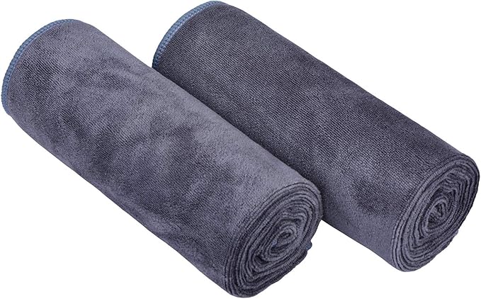 Home Gyms Towel for Men Women Microfiber Gym towels Cycling Workout Sweat Towel Set Quick Dry Exercise Sports Travel Towel Fast Drying 2-Pack (Grey x2)