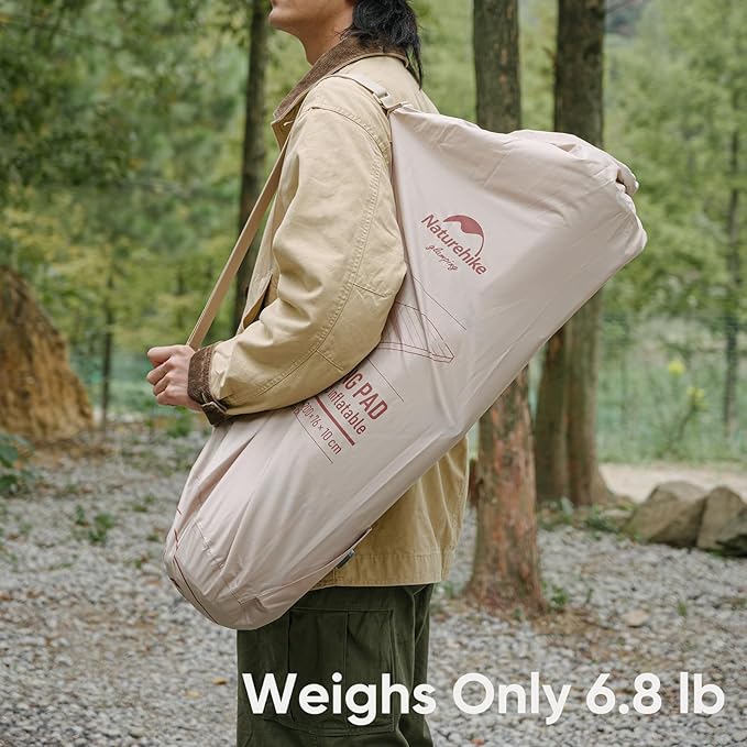 Naturehike Camping Mattress with Portable Air Pump, 4" Thick Self Inflating Sleeping Pad, Roll Up Bed, R-Value 9.5 for 4-Season Insulation, Comfort in Tent, Car, Truck, Van (Twin)