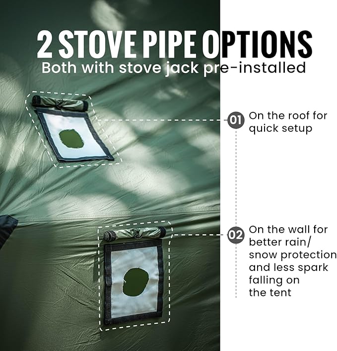 OneTigris TEGIMEN Hammock Hot Tent with Stove Jack - Spacious, Versatile Wall Tent with Snow Skirt - 3000mm Waterproof