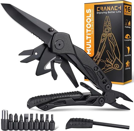 Christmas Stocking Stuffers for Men Dad Adults Gifts 16 In 1 Pocket Multitool Knife Plier Camping Accessories Multi Tool Gadgets Birthday Him Boyfriend Husband Women Who Have Everthing Wants Nothing
