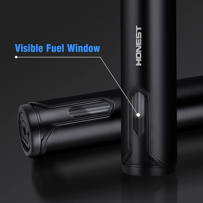 Butane Torch Lighter Refillable Torch Lighter 2 Pack Adjustable Jet Flame Butane Lighter Black 6-inch Pen Butane Lighter for BBQ Stove Grill Candle Camping 6-inch (Gas Not Included)