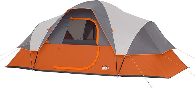 CORE Tent for Family Camping, Hiking and Backpacking | 3 Person / 4 Person / 6 Person / 9 Person Person Dome Camp Tents with Included Tent Gear Loft for Outdoor Accessories