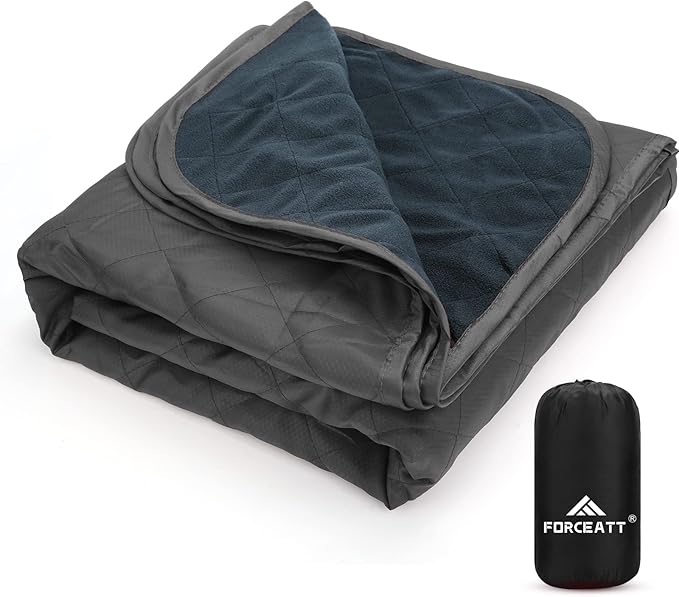 Forceatt Camping Blanket, 79" X 57" Large Outdoor Blanket, Sandproof, Waterproof for Outdoor Festivals, Beaches, Picnics, Stadium，Camping, Parks, Hiking, Travel, Family Suitable for 4 Seasons.