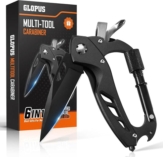 Stocking Stuffers for Adults Men, Multitool Carabiner with Pocket Knife, Fishing Gifts for Men Him Dad Husband Boyfriend, Christmas Gifts for Men