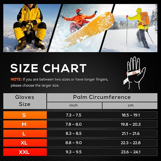 Heated Mittens Gloves for Women Men 7.4V 22.2WH Electric Rechargeable Waterproof Ski Gloves for Winter Work Skiing Snowboarding Hiking Fishing Camping
