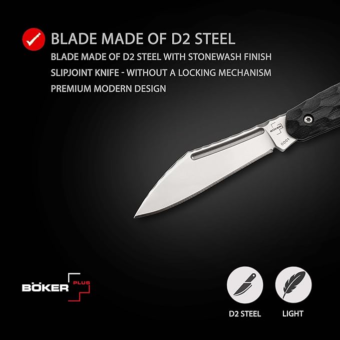 Boker Plus Koteyka - two-handed pocket knife with G10 handle scales - outdoor folding knife with D2 blade - 2-hand knife