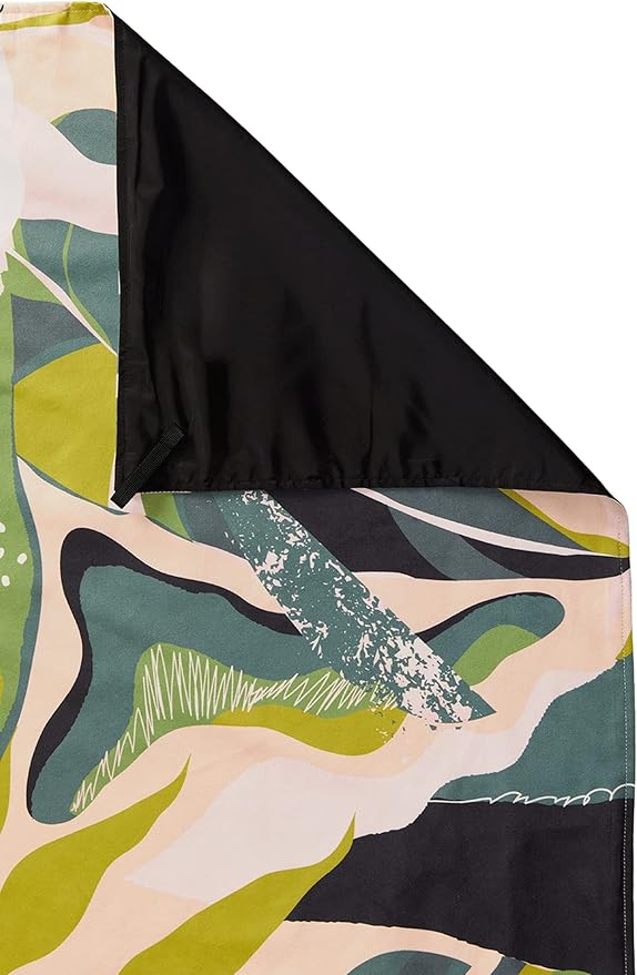 Nomadix Festival Blanket - Perfect for Picnics, Camping, & Lawn Seating - Plush Top & Water Resistant Base - Made with Post Consumer Recycled Materials - Monstera Green Pink - 60x70