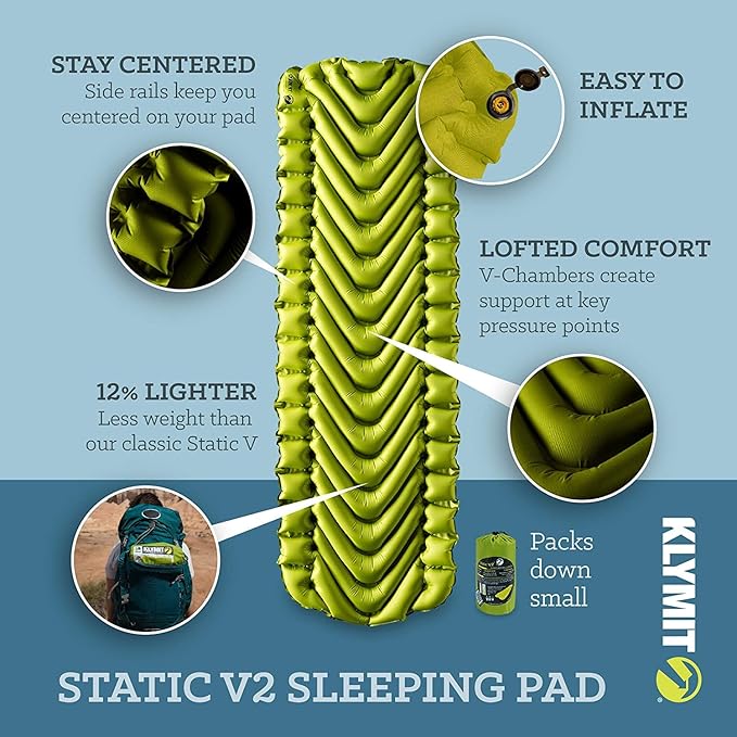 Static V2 Inflatable Sleeping Pad + V Sheet Washable Pad Cover