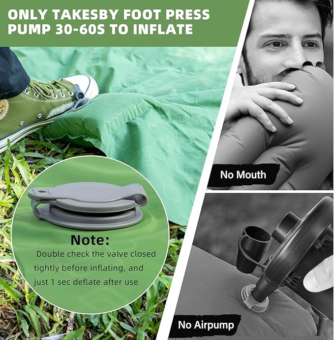 Camping Sleeping Pad, Ultralight Camping Mat with Pillow Built-in Foot Pump Inflatable Sleeping pad for Backpacking，Hiking，Traveling Tent