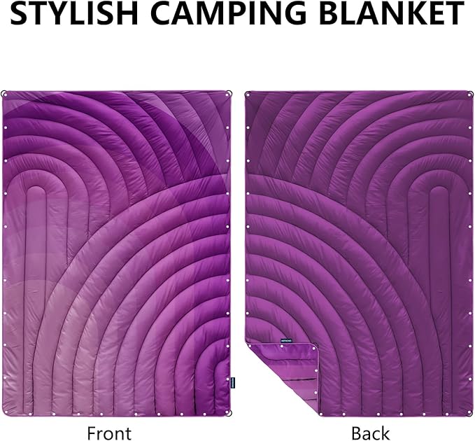 Camping Blanket,Packable Down Alternative Puffy Printed Camping Blanket Lightweight Outdoor Blanket for Camping,Traveling, Stadium, Hiking, Picnics