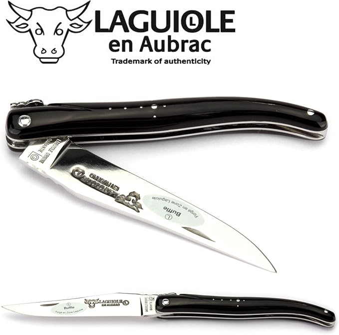 Laguiole en Aubrac Handmade Knife 12 cm L0512BUIF Full Buffalo Horn Handle, Blade Stainless Steel Shiny