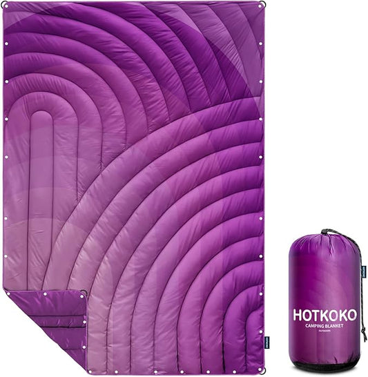 Camping Blanket,Packable Down Alternative Puffy Printed Camping Blanket Lightweight Outdoor Blanket for Camping,Traveling, Stadium, Hiking, Picnics