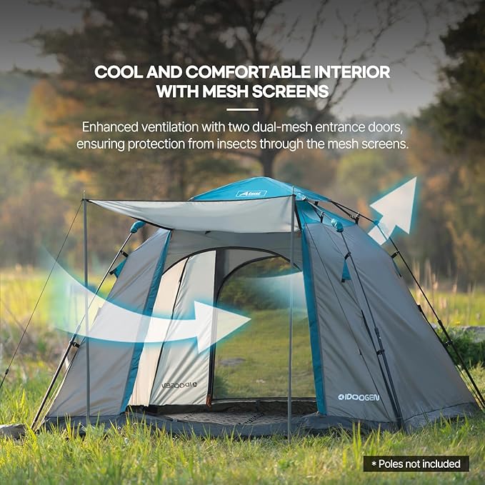 Instant Tents for Camping, 2-3 Person Pop Up Camping Tent, 60s Easy Setup Waterproof Dome Tent for Camping Beach Outdoor Travel