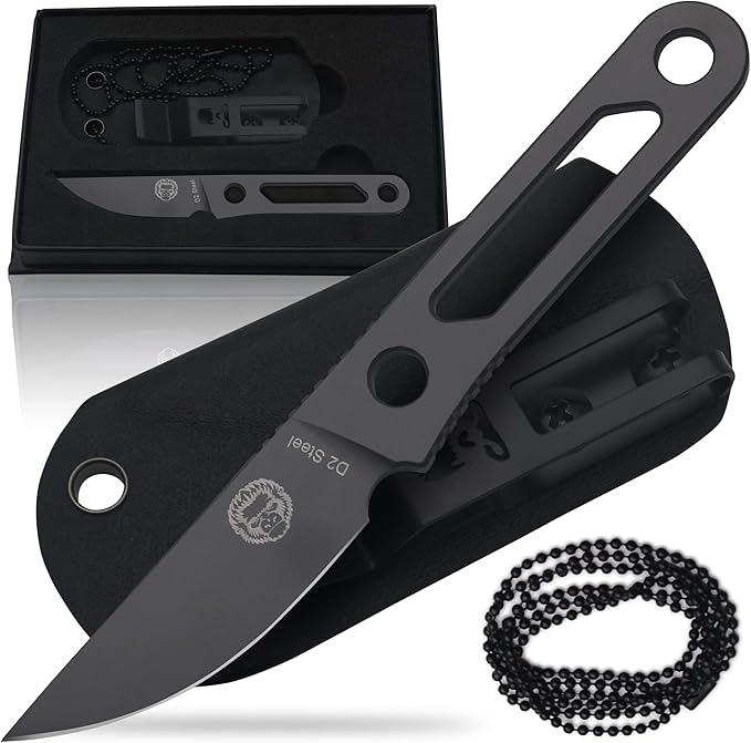 Holtzman's Gorilla Survival 'Scalpel' Fixed Blade Utility Knife with D2 Sheath, Belt Clip (Grey)