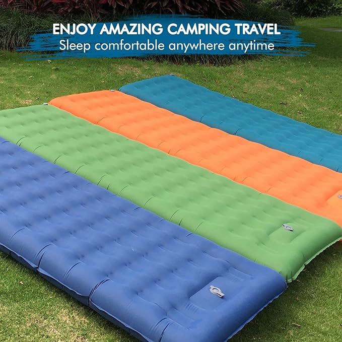 MEETPEAK Extra Thickness 5 inch Inflatable Sleeping Pad for Camping, Ultralight Compact Camping Sleeping Mat Built-in Pump, Portable Camping Air Mattress for Tent Hiking Backpacking Traveling