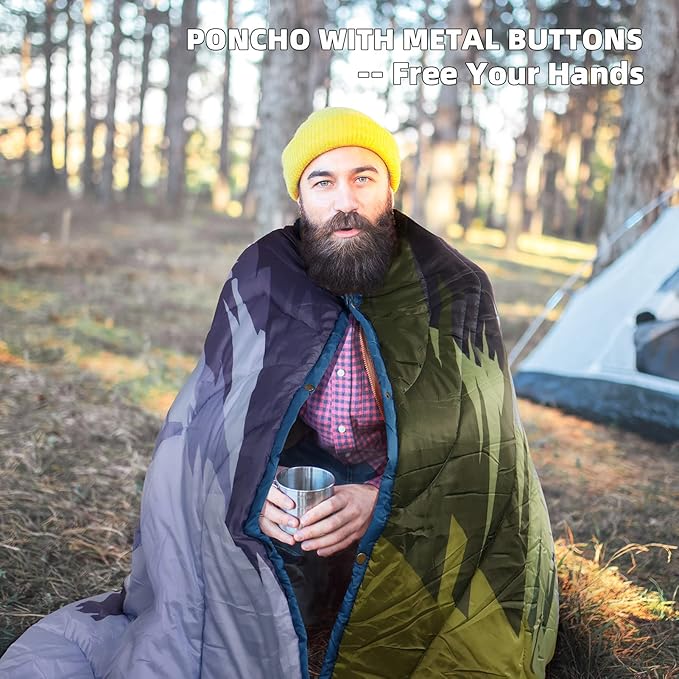 Outdoor Puffy Camping Blanket, Lightweight Windproof Warm Stadium Blanket, Packable Travel Camping Quilt for Cold Weather，Hiking, Backpacking,Sleeping, Hammock, Adventure 78"x 56"