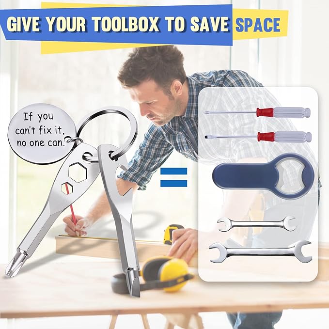 Stocking Stuffers for Men Tools - 5 In 1 Keychain Tools Christmas Cool Gadgets Gifts For Men Fathers Dad Grandpa Son Birthday Gifts, Women Boyfriend Husband Wife Flathead Bottle Opener Gifts Ideas