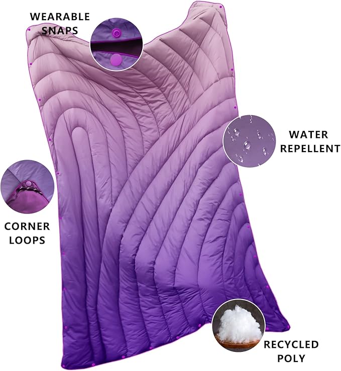Camping Blanket,Packable Down Alternative Puffy Printed Camping Blanket Lightweight Outdoor Blanket for Camping,Traveling, Stadium, Hiking, Picnics