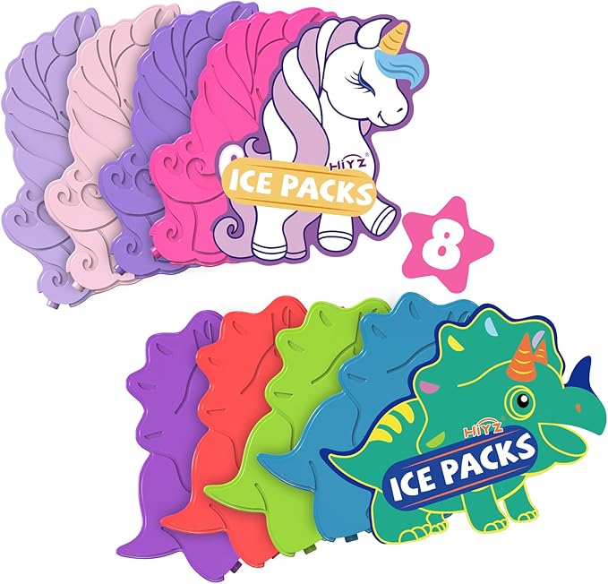 HiYZ Slim Ice Packs for Lunch Boxes - Reusable Kids Ice Packs - Quick Freeze, Space Saving, Long-Lasting Cooler for Lunch Box, Thin Ice Packs Ideal for Travel, Picnics, and School