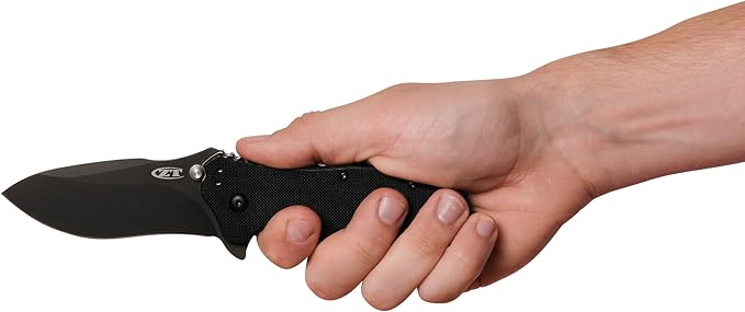 Zero Tolerance 0350 Folding Pocket Knife; 3.25” S30V Stainless Steel Blade with Black Tungsten DLC Finish; Textured G-10 Handle Scales, SpeedSafe Assisted Opening, Liner Lock, Quad-Mount Clip; 6.2 OZ.