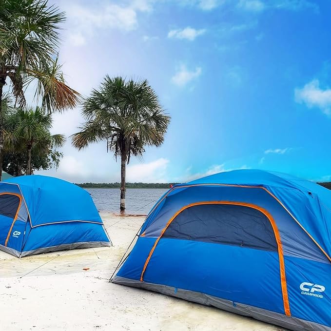 CAMPROS CP Tents for Camping 6 Person Waterproof Windproof Double Layer Family Camping Tent, Easy Setup Dome Tent with Large Mesh Windows & Wider Door for Outdoor Camping & Hiking