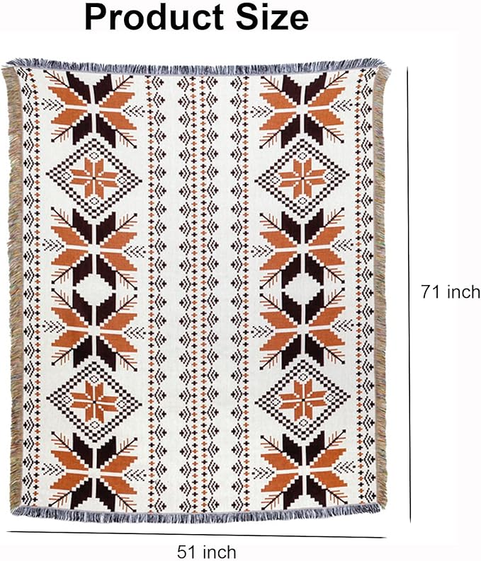 Authentic Large Mexican Blanket, Handwoven Yoga Blanket, Beach Blanket, Damp Proof Camping mat Tapestry, Suitable Hotels, and Restaurants, Brown