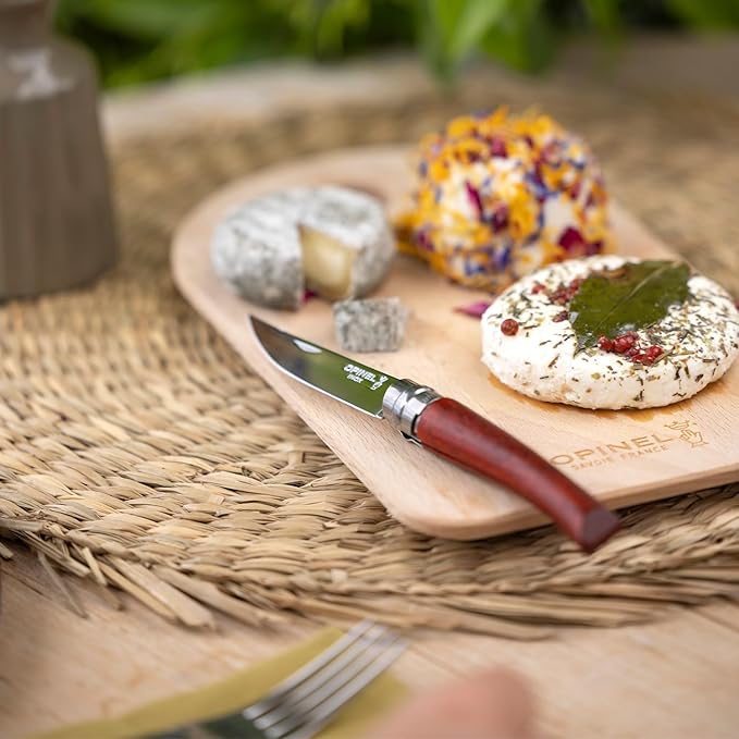 Opinel Effile Slimline Series Folding Fillet Knife – Slim Blade Folding Knife, Virobloc Locking Collar, Sustainably Harvested Wood Handles, Updated Blade Profile (Padouk Wood/No.10)